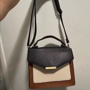 Elegant Black and Brown Women's Handbag